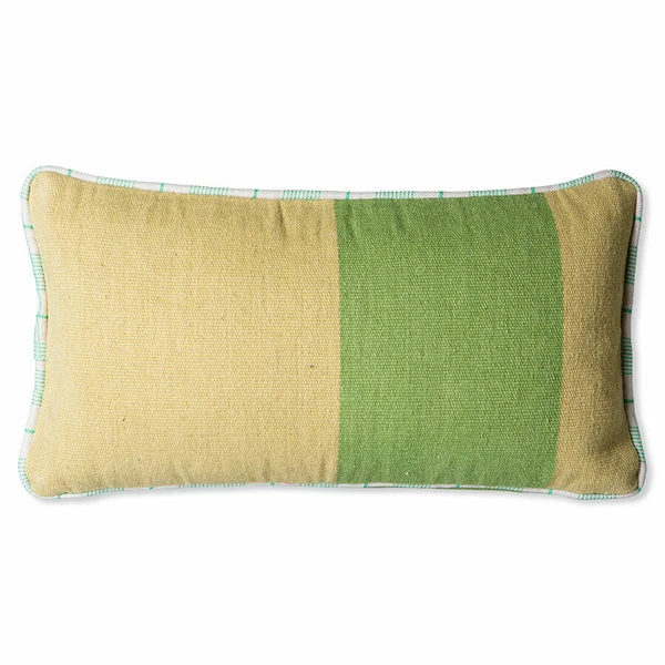 HKliving Hand Woven Wool Cushion Green 38x74cm HKliving Hand Woven Wool Cushion Green 38x74cm
