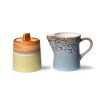 HKliving 70s Ceramics Milk Jug & Sugar Bowl - Berry & Peat 1 HKliving 70s Ceramics Milk Jug & Sugar Bowl - Berry & Peat