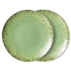 HKliving 70s Ceramics: Kiwi Dinner Plates (Set of 2)