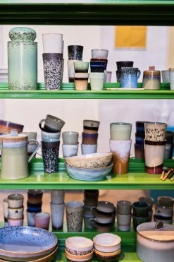 HKliving Berry Peat 70s Ceramics Milk Jug & Sugar Pot