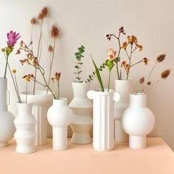 HKliving Speckled Clay Vase Round M