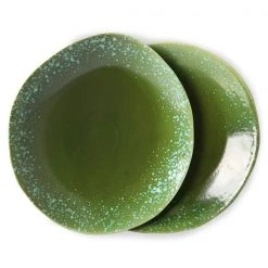 HKliving Ceramic 70 S Dinner Plates Green 2