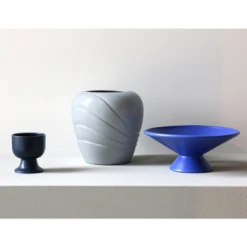 HKliving Flower Light Grey Ceramic vase