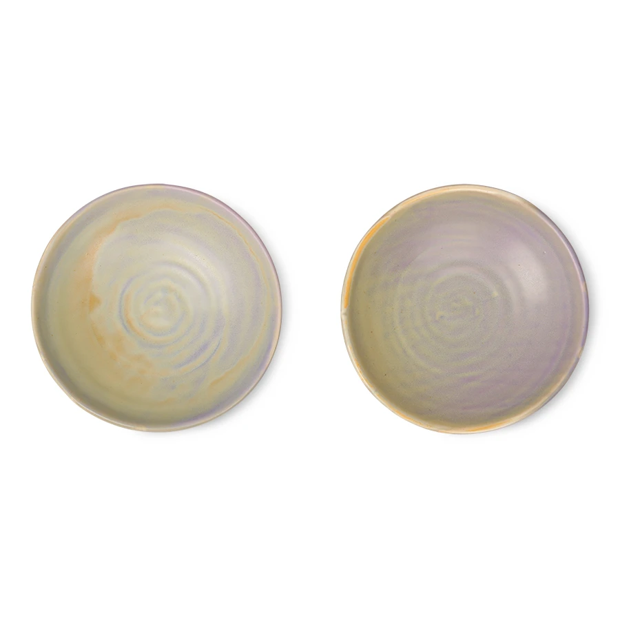 HKliving Home Chef Ceramics Flat Bowl Purple/Green HKliving Home Chef Ceramics Flat Bowl Purple/Green