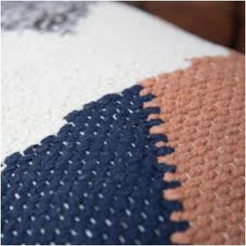 HKliving Rectangular Cushion 40x60cm Beige with Blue Aztec Design and Tile HKliving Rectangular Cushion 40x60cm Beige with Blue Aztec Design and Tile