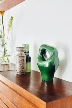 HKliving Objects: Ceramic Sculpture Glossy Green