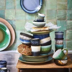 HKliving Ceramic 70's Pasta Bowl Galaxy Set of 2