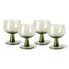 HKliving Set of 4 Olive Green Low Wine Glass: The Emeralds
