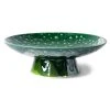 HKliving Ceramic Bowl On Base | Dripping Green