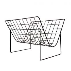 HKliving Matte Black Wire Magazine Rack