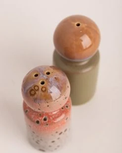 HKliving Ceramic 70s Peper&salt Jar Asteroid Peat