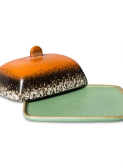HKliving 70's Ceramic Butter Dish Meteor From