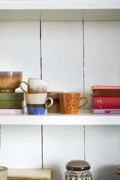 HKliving Set of 4 70 S Americano Ceramic Mugs