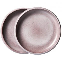 HKliving Bold & Basic Ceramics: Deep Plate Purple (Set of 2)