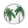 HKliving Green Porcelain Palms Dinner Plate