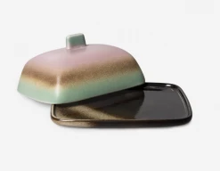 HKliving 70S CERAMICS: BUTTER DISH, MERCURY
