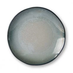 HKliving Home Chef Ceramics Dinner Plate Grey/Green Set of 2