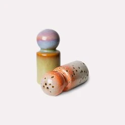 HKliving Ceramic 70's Salt & Pepper Shakers Asteroids Peat