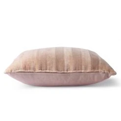 HKliving Striped velvet cushion beige/liver (45x45)