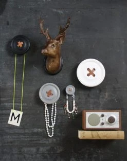 HKliving Large White Button Hanger