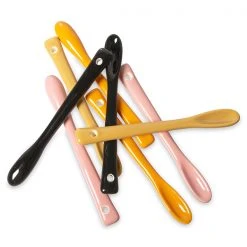 HKliving Bold & Basic Ceramics Tea Spoons, Colourful Set of 4