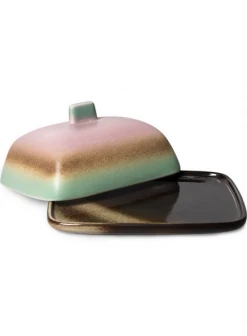 HKliving 70's Ceramic Butter Dish Mercury From