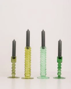HKliving The Emeralds Glass Candle Holder M Forest Green