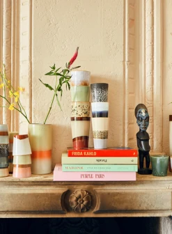 HKliving Ceramic 70's Latte Mug In Arctic