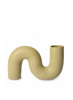 HKliving Objects Matt Olive Ceramic Twisted Vase