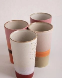 HKliving Ceramic 70 S Latte Set Of 4
