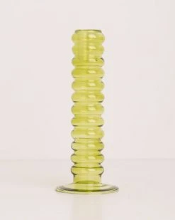 HKliving The Emeralds Glass Candle Holder L Lime Green