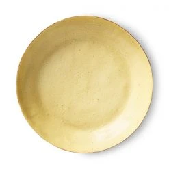 HKliving Bold & Basic Ceramics: Side Plate Brown/yellow (Set of 2)