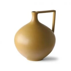 HKliving 70s Ceramics Jar L Mustard