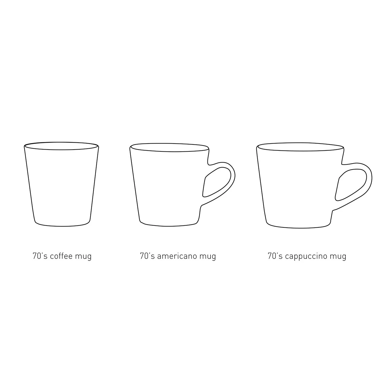 HKliving Set of 4 70s Americano Cups Set HKliving Set of 4 70s Americano Cups Set