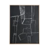 HKliving Framed Brutalist Painting | Black