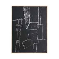 HKliving Framed Brutalist Painting | Black
