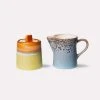 HKliving Ceramic 70's Milk Jug & Sugar Pot Berry Peat 2 HKliving Ceramic 70's Milk Jug & Sugar Pot Berry Peat