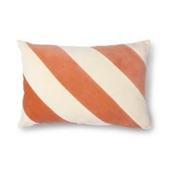 HKliving Peach & Cream Striped Cushion