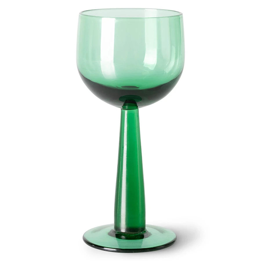HKliving Set of 4 Fern Green Tall Wine Glass: The Emeralds 4 HKliving Set of 4 Fern Green Tall Wine Glass: The Emeralds