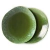 HKliving 70s Ceramics: Dinner Plates, Green (Set of 2)