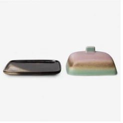 HKliving 70S CERAMICS: BUTTER DISH, MERCURY