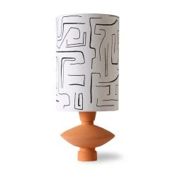 HKliving Printed Lamp Shade With Terra Base