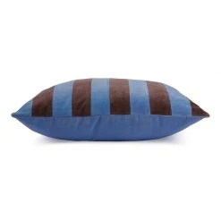 HKliving Blue/Purple striped cushion velvet, 50x50 cm