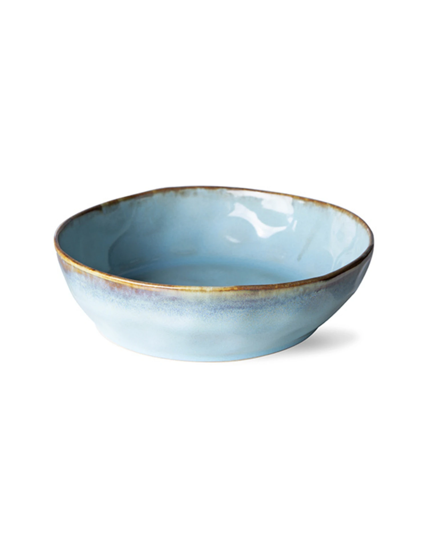 HKliving Set of 2 Blue and Brown Ceramic 70s Lagune Pasta Bowls HKliving Set of 2 Blue and Brown Ceramic 70s Lagune Pasta Bowls