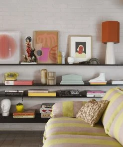 HKliving floral jacquard weave cushion burgundy/yellow (40x30)