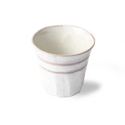 HKliving Bold & Basic Ceramics: Mug White/Terra