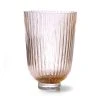 HKliving Peach Ribbed Glass Vase