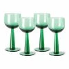 HKliving Set of 4 Fern Green Tall Wine Glass: The Emeralds