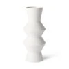 HKliving 16,5XH41cm handmade white mottled clay vase.