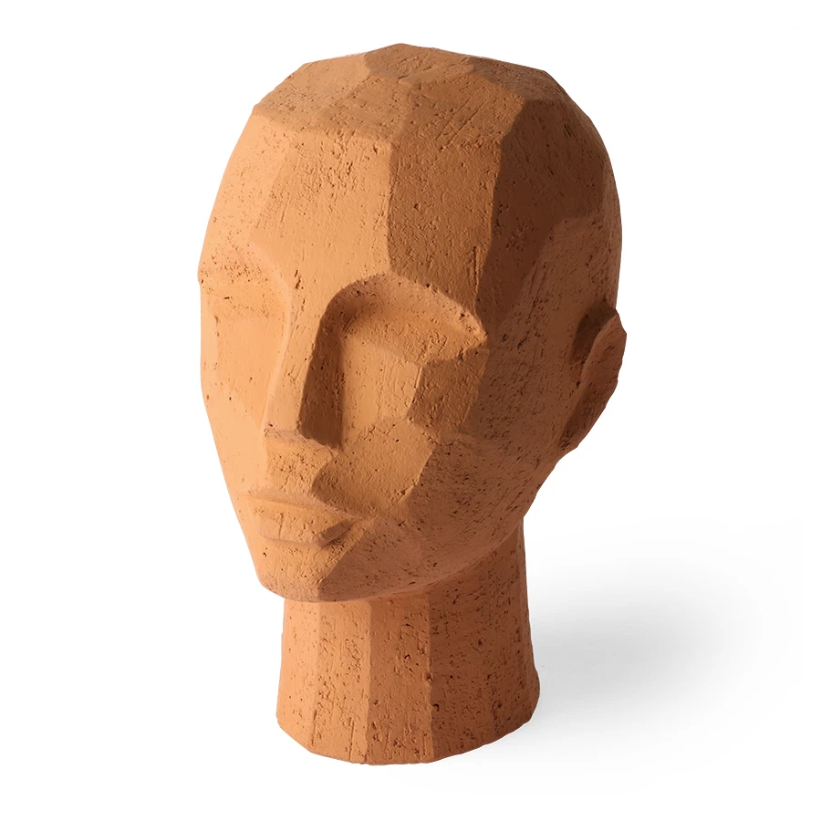 HKliving Abstract Head Sculpture Terra-Cotta HKliving Abstract Head Sculpture Terra-Cotta